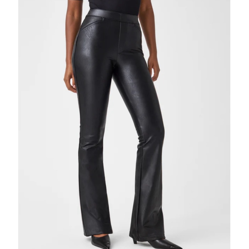 NWT SPANX Leather-Like Flare Pants